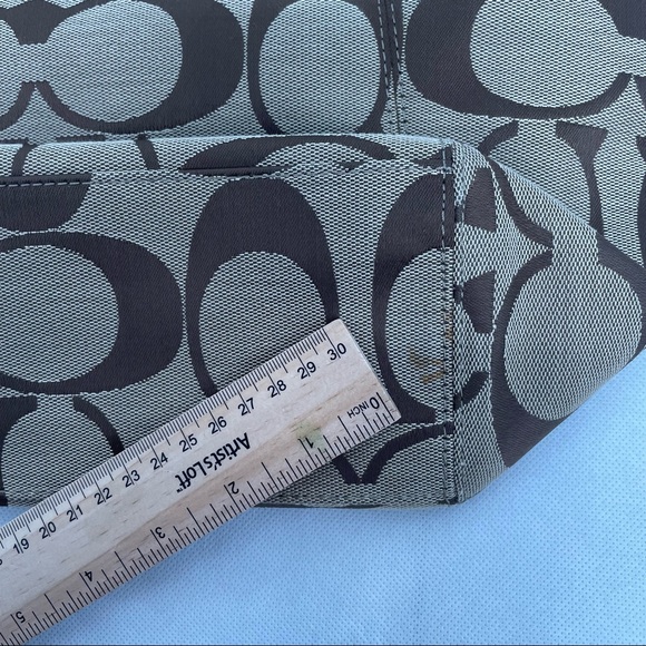 COACH Leah Signature Khaki/Brown Shoulder Bag Tote F14659 - Picture 11 of 13